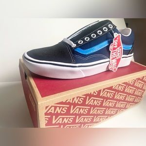 🔵👟New Vans Old Skool Cushioned Sole Blue Tri-tone shoes Size 9.5 Womens